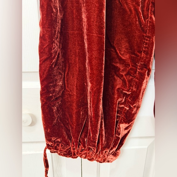 We The Free | Velvet Wide-Leg Pants in Rich Orange Red - Picture 5 of 5